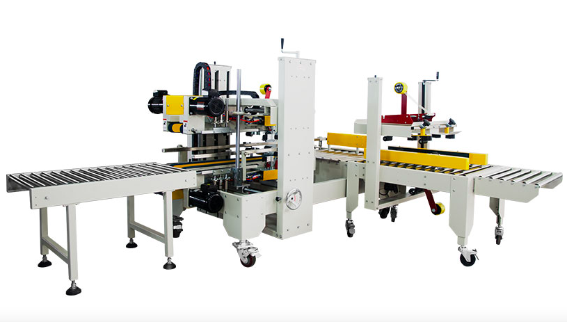 自动一字型封箱机配套自动四角边封箱机MT-6601+MT-6702